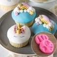 thumbnail image 2 of Mini molde de silicona de unicornio, cuerno de orejas de unicornio, flores y hojas de arco iris, adornos de cupcakes de molde de chocolate fondant para cumpleaños de unicornio y niños (juego de, 2 of 3