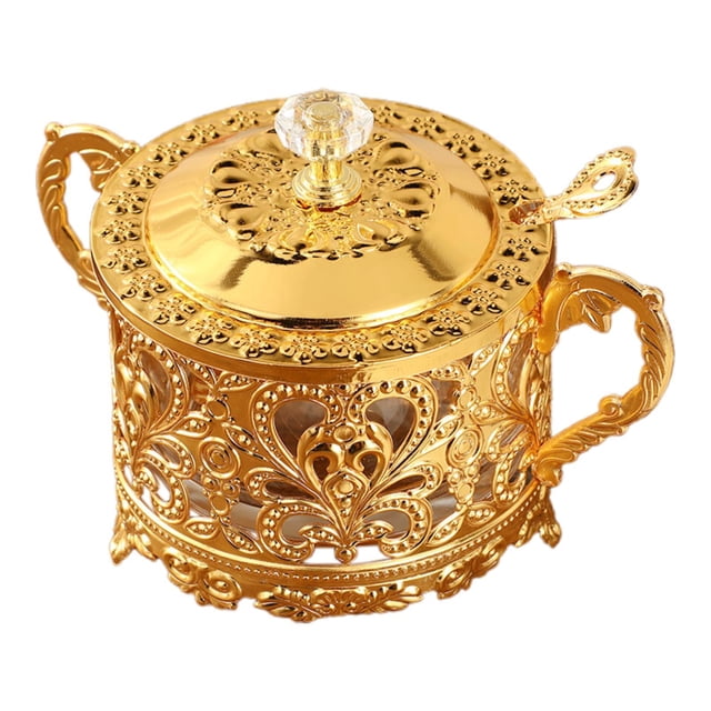 Tarro de , recipiente para condimentos, pequeño soporte para dulces, contenedor de Chocolate versátil, tarro de miel para cena, fiesta festiva Oro