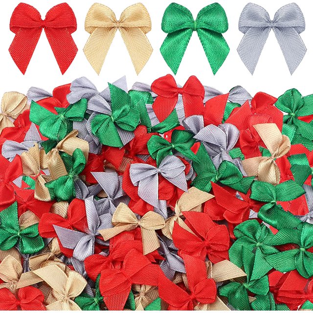 150 piezas de mini lazo natural a cuadros de Navidad, pequeño lazo hecho a mano, lazo para el pelo, lazo pequeño, lazo a cuadros de búfalo, suministros para manualidades, costura, decoración de fiesta