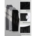 thumbnail image 4 of Kids Boys Sweatpants 3 Pack Workout Athletic Jogger Pants with Drawstring and Side Pockets Black Gray Lightgrey 10-12Y, 4 of 8