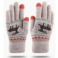 thumbnail image 2 of Clearance! Gloves Women Christmas Double Layer Fawn Plus Thick Warm Gloves Knitting Wrist Gloves Mittens, 2 of 4