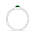 thumbnail image 2 of ANGARA Natural Pear Emerald and Diamond Halo Split Shank Ring in 14K White Gold for Women (Size-6x4mm) | May Birthstone, Birthday, Anniversary, Jewelry Gift for Women | Natural Emerald Ring, 2 of 9