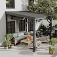 thumbnail image 1 of Domi Outdoor Living 8x8FT Lean to Gazebo,Wall-Mounted Hardtop with Galvanized Steel Roof,60MPH Wind Resistance & Drainage System for Deck/Porch/Backyard,Gray, 1 of 1
