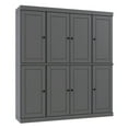 thumbnail image 5 of 100% Solid Wood Kitchen Pantry Storage Cabinet with Solid Doors, Adjustable Shelves and 2-Drawers, Gray, 5 of 6