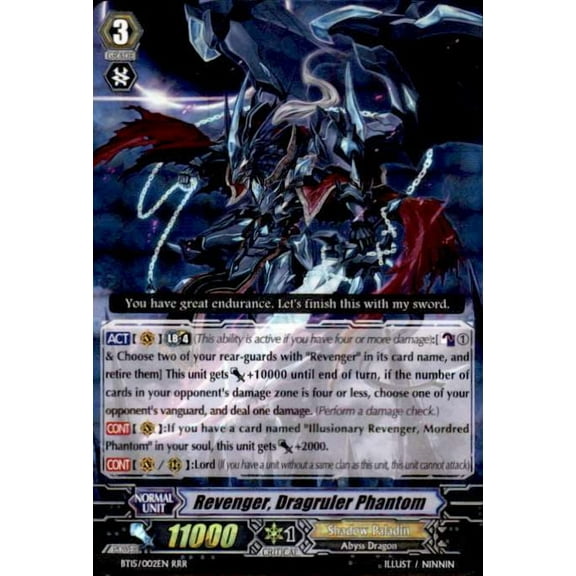 Cardfight Vanguard Infinite Rebirth Triple Rare RRR Revenger, Dragruler Phantom BT15/002