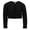 Black, variant on Girls Long Sleeve Beaded Sequin Scallop Trim Bolero Cotton Shrug Cardigan (Red, 12/14)
