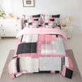 thumbnail image 2 of Manfei Modern Abstract Geometric Twin Bedding Sets 7-Piece, Pink Sequin Print Bedding Comforter Set, Teen Kid Adult Reversible Sheet Sets, Microfiber Bedroom Decor, 2 of 7