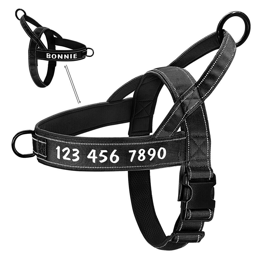 Pet Artist No Pull Dog Harness for Medium Large Dogs Reflective Personalized Name ID Strap Vest Front Leading