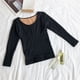thumbnail image 4 of Minnieouse Ropa interior térmica para mujer de 40-70kg, calentador de terciopelo para clima frío para mujer, Base cómoda suave, camisetas Prendas para la parte del cuerpo Negro, 4 of 6