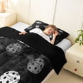 thumbnail image 3 of Erosebridal Kids Pickleball Twin Comforter Sets for Boys, Sports Theme Bedding Set, Black Gray, Black Reversible, 1 Comforter and 1 Pillowcase, 3 of 6