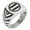 Silver, variant on Stainless Steel Ashikaga Samurai Crest Chevron Pattern Biker Style Polished Ring