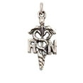 thumbnail image 1 of Sterling Silver 16" 1mm Box Chain RN Registered Nurse's Medical Symbol Pendant Necklace, 1 of 2