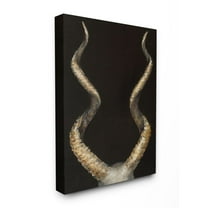 Stupell Home Décor Goat Horns Shadow Black Gold Animal Painting Canvas Wall Art by Third and Wall