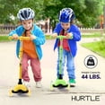 thumbnail image 4 of Hurtle Mini Kickboard Scooter for Kids  Height Adjustable 25-28 Inches, 3-Wheel Toddler Micro Scooter with LED Light-up Wheels, Lightweight Riding Toy, Non-Slip, Indoor/Outdoor Fun, Ages 2-5 Green, 4 of 7