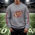 thumbnail image 2 of Chandail en Molleton Mode Homme Rugby Imprimé Col Rond Chaud Confortable Hiver Automne Décontracté Chandail, 2 of 4