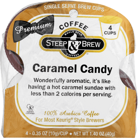 (5 pack) (5 Pack) Steep & Brew Single Serve Brew Cups Caramel Candy - 4 CT0.35 OZ