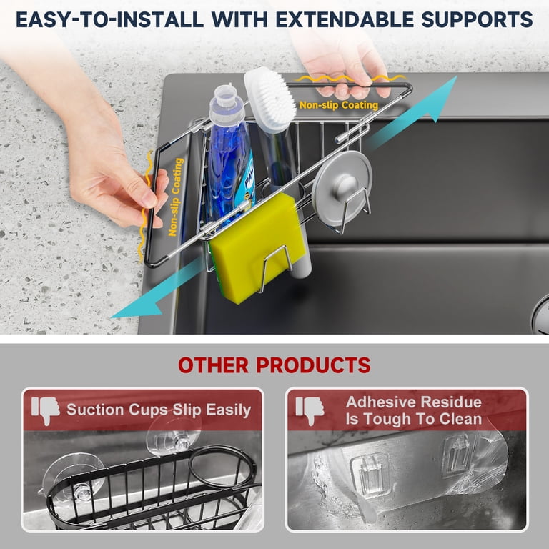NiHome Extendable Stainless Steel Sink Corner Caddy photo 7