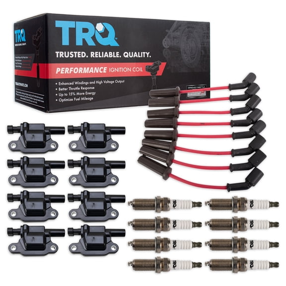 TRQ Performance Ignition Coils Wires & Spark Plugs Fits 09-12 Chevrolet GMC TKA06274 Fits select: 2009-2010 CHEVROLET SILVERADO, 2009-2012 GMC SIERRA