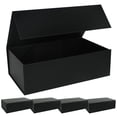 thumbnail image 1 of Caja de regalo LFBOX negra con tapas magnéticas, 35 x 21 x 11 cm, cartón reciclable, paquete de 5, 1 of 7
