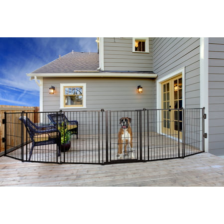 Carlson 144-Inch Super Wide Heavy Duty Gate and Pet Pen, Includes Walk Through Door and Mounting