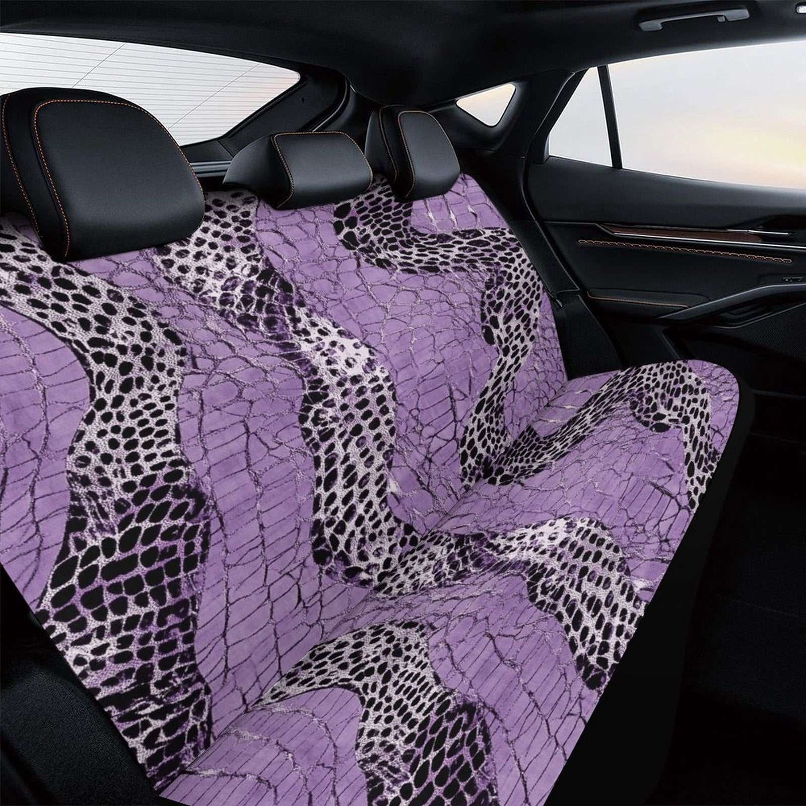 Animal Print Patterns Rear Seat Covers, Car Backseat Protector, Universal Back Seat Vehicle Interior Protector, Fits Most Cars, SUVs, Sedans, Trucks