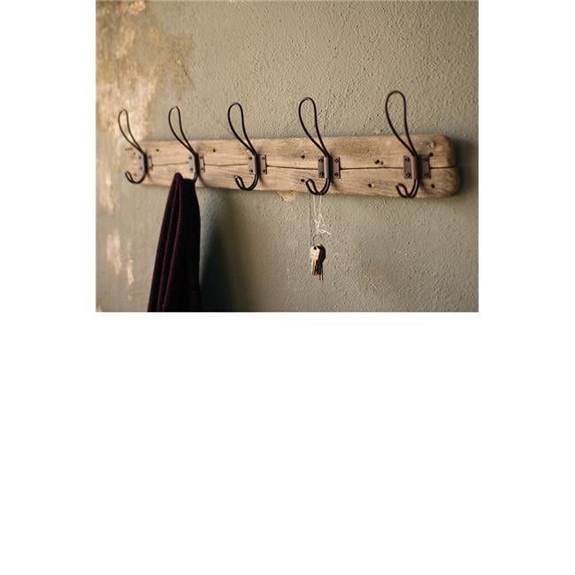 Wood Dog Leads and Hang Bags Compact Scarf Hanger Ideal for Coats iDesign Basic Coat Hook Rack 6 Hooks Matte Black