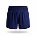 thumbnail image 6 of COMVALUE Women's 2 in 1 Running Shorts High-Split Athletic Short High Waisted 3" Liner Workout Gym Short with Pockets Dark Blue M, 6 of 9
