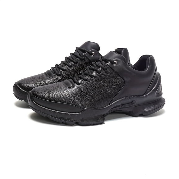Men'S All-Season Genuine Leather Hiking & Running Shoes Sole, Round Toe Design & Arch Support, All-Terrain Traction for Walking, - Low-Top Outdoor Sneakers with Shock-Absorbing TPU Trail Running