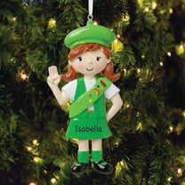 Personalized Girl's Club Green Uniform Christmas Tree Ornament