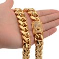 thumbnail image 1 of Luxury Miami Cuban Link Chain Necklace Stainless Steel Bling Iced Out Cubic Zircon Clasps For Men Women Hip Hop Rapper Jewelry, 1 of 6