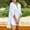 White, variant on Babysbule Clearance Woman Summer Dresses Women's Solid Color V-neck Three-quarter Sleeves Beach Sunscreen Shirt Dress