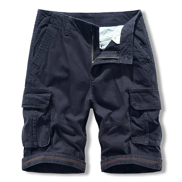 LSLJS Men's Summer Fashion Outdoors Casual Solid Color ButtonMulti-pocket Sport Shorts Pants Gifts for Men