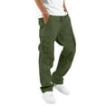 thumbnail image 3 of Baggy Cargo Pants Men Drawstring Athletic Work Joggers with Multi Pockets Loose Fit Casusal Outdoor Hiking Pants Army Green 3XL, 3 of 4