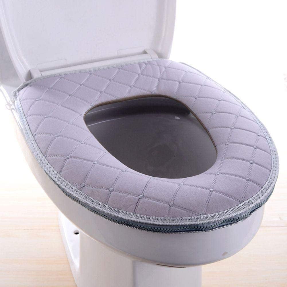 Bathroom Soft Thicker Warmer Toilet Seat Cover Pads Waterproof Cloth
