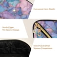 thumbnail image 5 of FORMRS Makeup Bag Travel Cosmetic Organizer for Women Fold Flat Zipper Pouch with Handle, Pink Marble Pattern, 5 of 8
