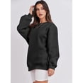 thumbnail image 4 of Womens Oversized Sweatshirt Crewneck Loose fit Long Sleeve Fleece Pullover 2023 Fall Casual Clothes Hoodie Top, 4 of 13