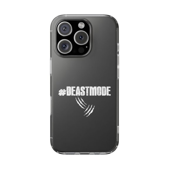 DistinctInk Clear Hybrid Case for Apple iPhone 16 Pro (6.3" Screen) - #Beastmode Beast Mode - Slim Profile Design