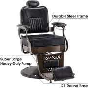 BarberPub Heavy Duty Metal Vintage Barber Chair Hydraulic Recline Salon Beauty Spa Chair 2925 Black