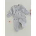 thumbnail image 3 of Bagilaanoe 2PCS Toddler Baby Boy Pants Set Long Sleeve Sweatshirt Pullover Tops + Drawstring Sweatpants 6M 12M 18M 24M 3T Kids Casual Sweatsuits, 3 of 8