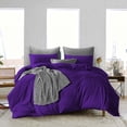 thumbnail image 1 of Dee's Collection Oversized King Size 3 Psc Microfiber Duvet Cover Solid -Purple, 1 of 6