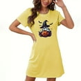 thumbnail image 2 of Oksale Halloween Night Gowns for Women Short Sleeve Nightgowns Cute Graphic Night Gown Casual Crew Neck Short Sleep Dress Soft Comfortable Loungewear Yellow L, 2 of 4