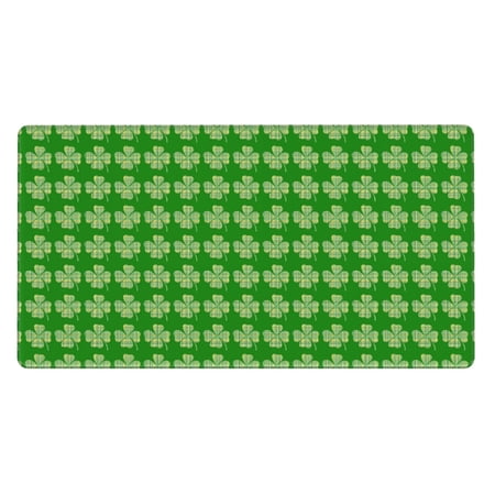 ZICANCN Gaming Mouse Pad, Plaid Green Shamrocks Large Mouse Mat Desk Pad, Keyboard Mouse Mat, 15.8x29.5 inch