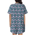thumbnail image 6 of Fotbe Tulips Flowers Print Pajama Set for Women 2 Piece Loungewear Short Sleeve Tops and Shorts Set Soft Sleepwear-Small, 6 of 7