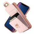 thumbnail image 3 of Nalacover Crossbody Wallet Case for iPhone XR, [6 Card Slots] Leather Purse Phone Case Luxury Buckle Closure Card Holder Shoulder Strap Handbag Case Women For iPhone XR, Pink, 3 of 11