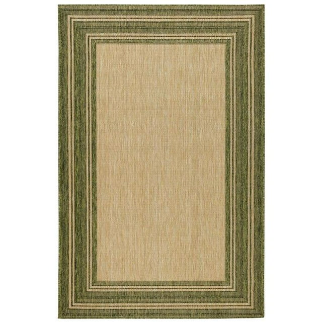 Trans-Ocean Imports CRES8842506 7 ft. 10 in. Square Liora Manne Carmel Multi Border Indoor & Outdoor Rug Wilton Woven Square Rug - Green
