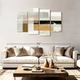 thumbnail image 2 of Elephant Stock Abstract Gold And Gray Rectangles Wall Art - Horizontal Multi Panel Canvas - Living Room Wall Decor - Abstract Multi Panel - White And Gray Decor - 75" x 48", 2 of 8