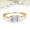 thumbnail image 2 of HeartsAndYou 1ct Oval Cut Moissanite Engagement Ring for Women Heart Accents Trilogy 18k Yellow Gold Over Silver, 2 of 5