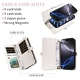 thumbnail image 2 of Asuwish Phone Case for iPhone 16 Pro Max 6.9 in Zipper Wallet Detachable Cell Cover with Tempered Glass Screen Protector Crossbody Lanyard Strap Bling Glitter Flip Card Holder Slot Women Girls White, 2 of 8