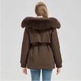 thumbnail image 5 of Winter Coat for Women with Fur Hooded Warm Parka Thicken Puffer Quilted Long Down Jacket Pockets Waistband, 5 of 6