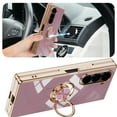 thumbnail image 2 of Dteck Case for Samsung Galaxy Z Fold 6 Luxury Plating TPU + PC Slim Case Shockproof Ring Magnetic Stand for Galaxy Z Fold 6 5G 2024,Lightpurple, 2 of 5
